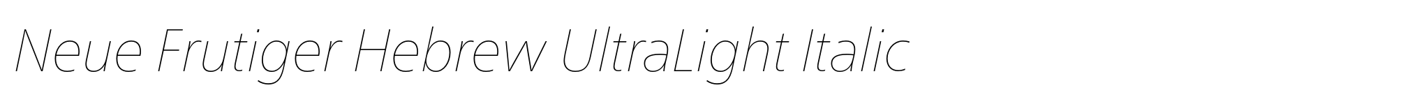 Neue Frutiger Hebrew UltraLight Italic image